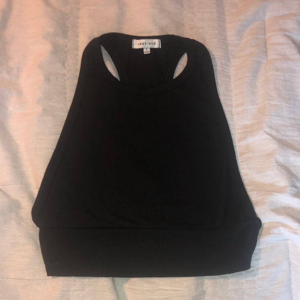 Black cropped tank top